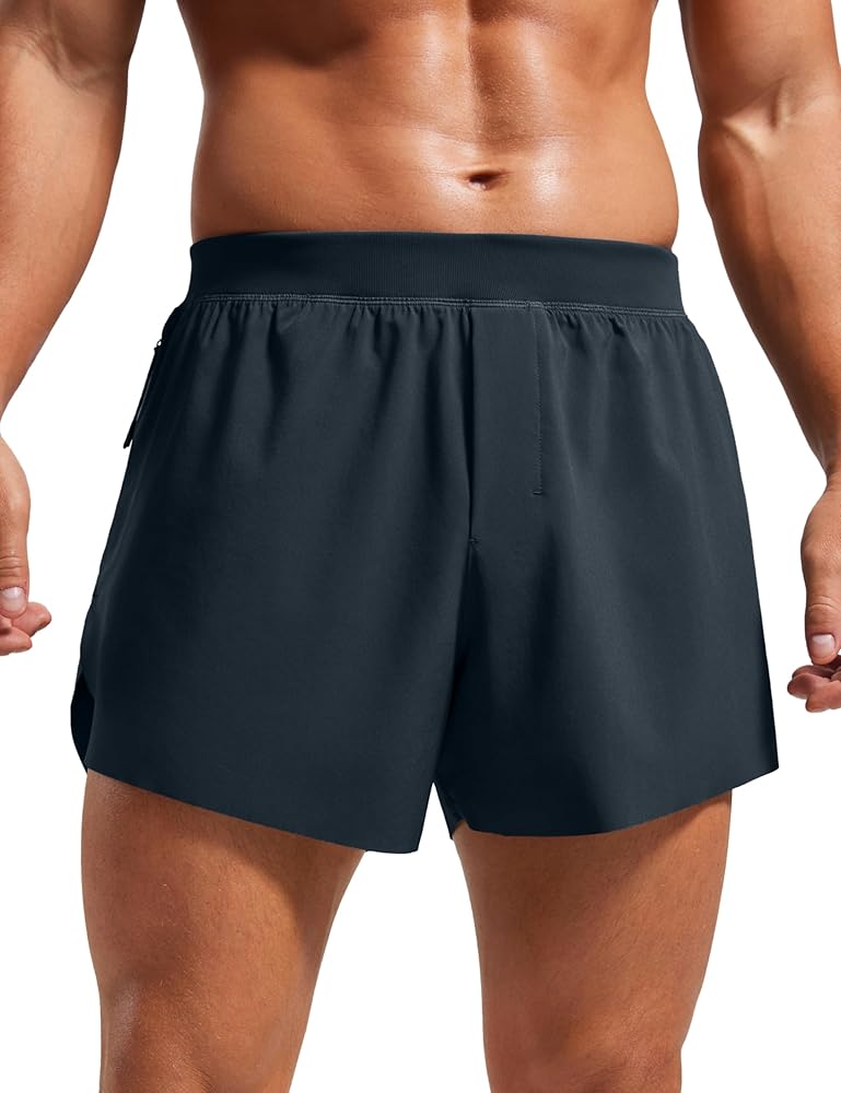 CRZ YOGA men's 2 in 1 lined running shorts