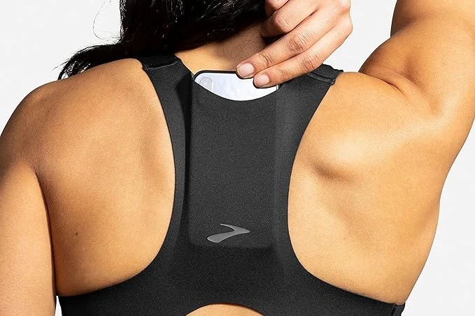 Brooks 3 Pocket Sports Bra for running with phone pocket