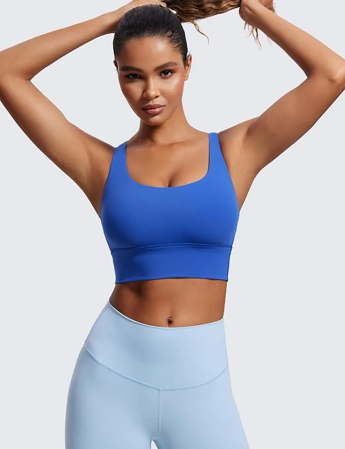 CRZ YOGA Nakedfeel Longline Criss Cross Back Bra for easy runs and training
