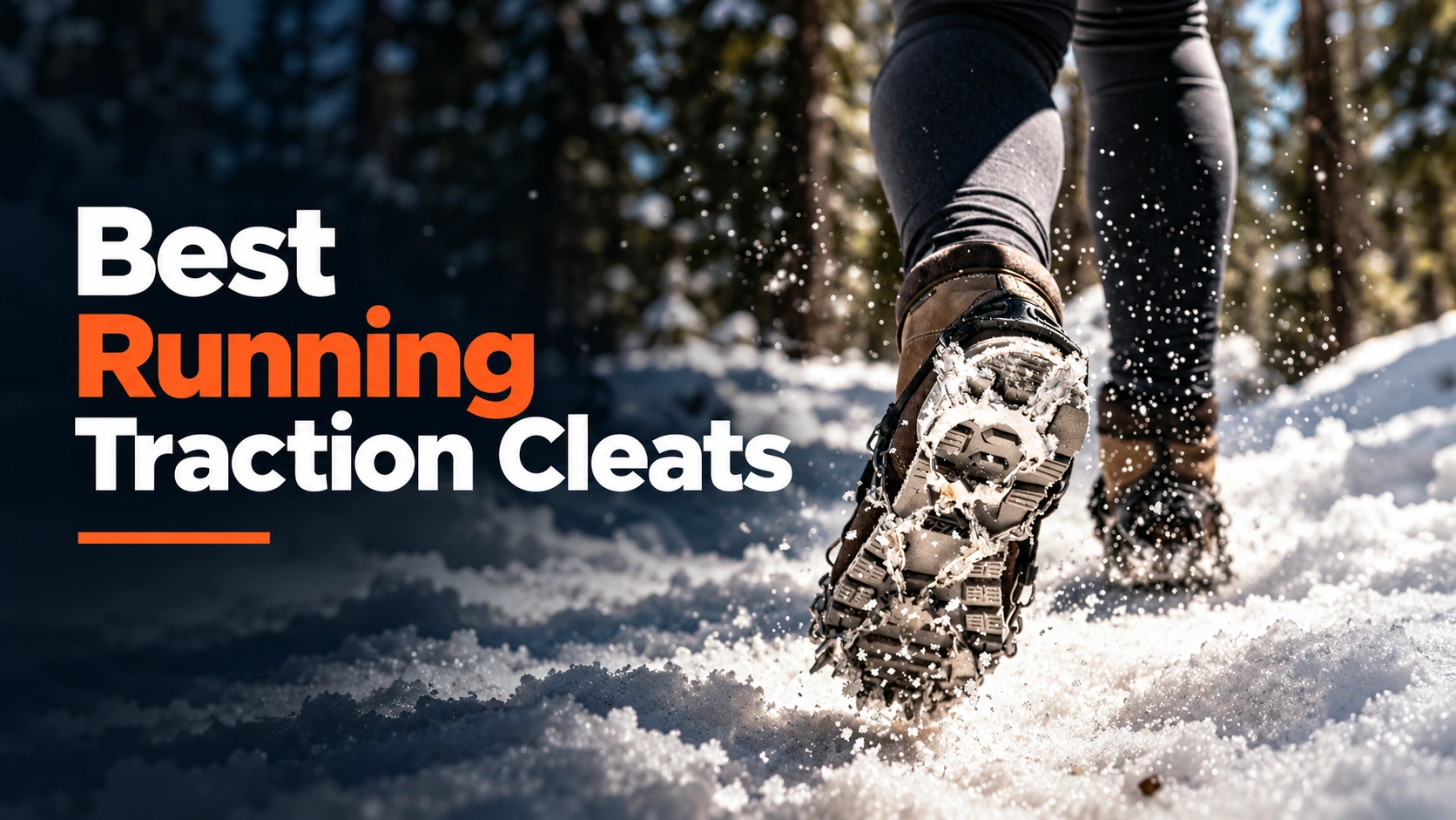 Running traction cleats for ice and packed snow