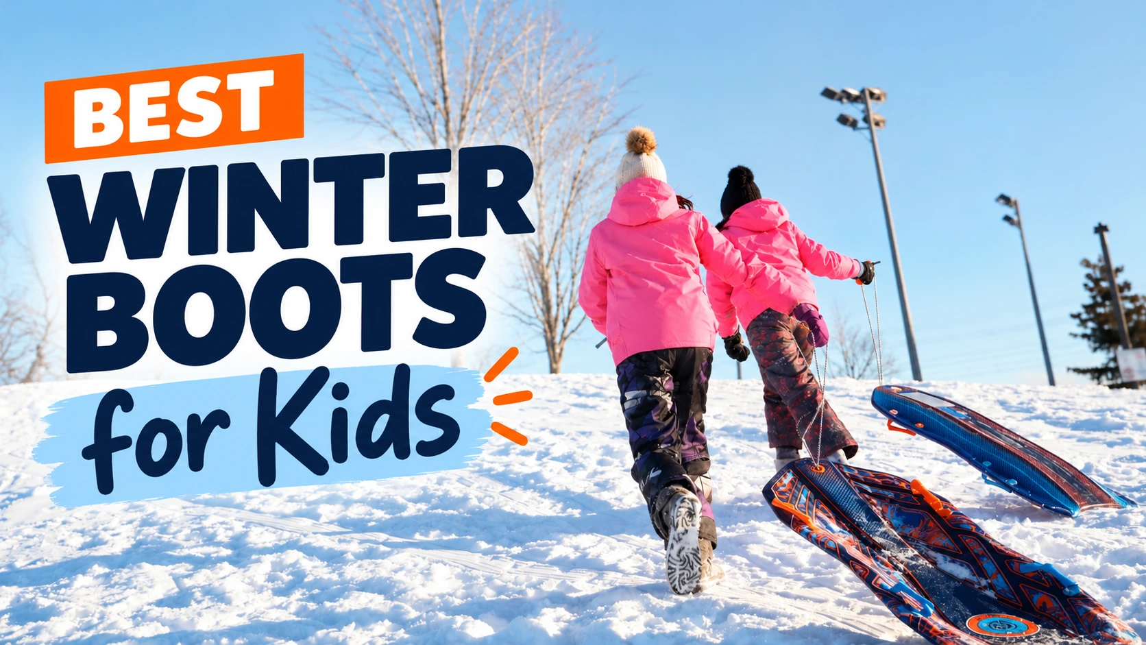 Warm winter boots for little kids and big kids